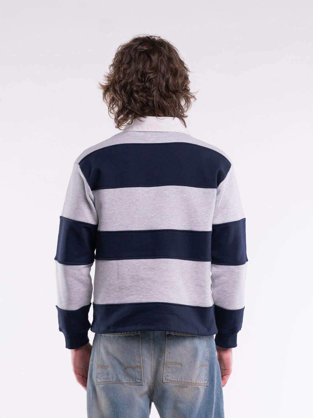 Rugby Zip Sweat Grey\Navy