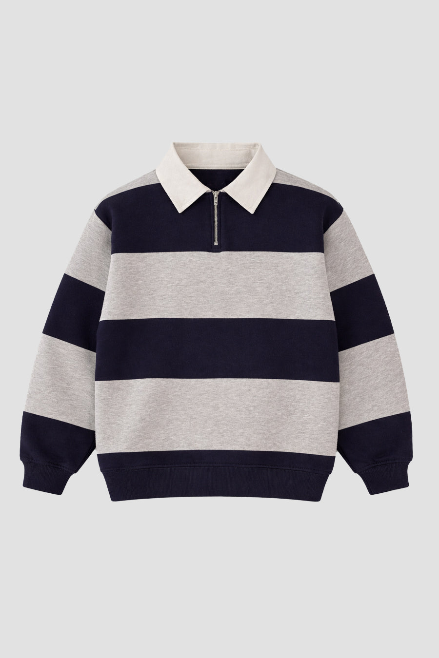 Rugby Zip Sweat Grey\Navy